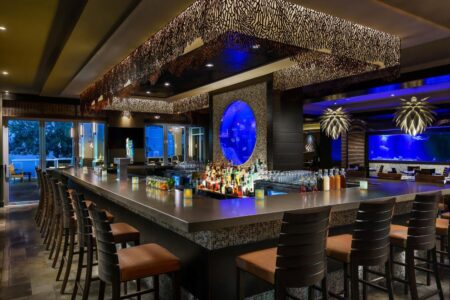 Ce restaurant de Delray Beach propose un aquarium gargantuesque rempli de requins Ce restaurant de Delray Beach propose un aquarium gargantuesque rempli de requins