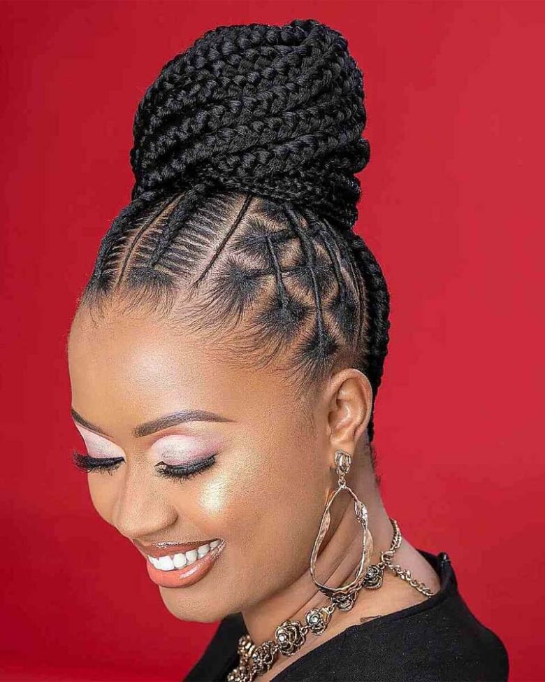 coiffures filles noires chignon tressé - Luxe Digital