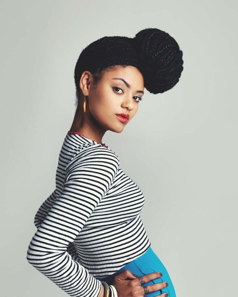 coiffures filles noires boîte tresse chignon - Luxe Digital