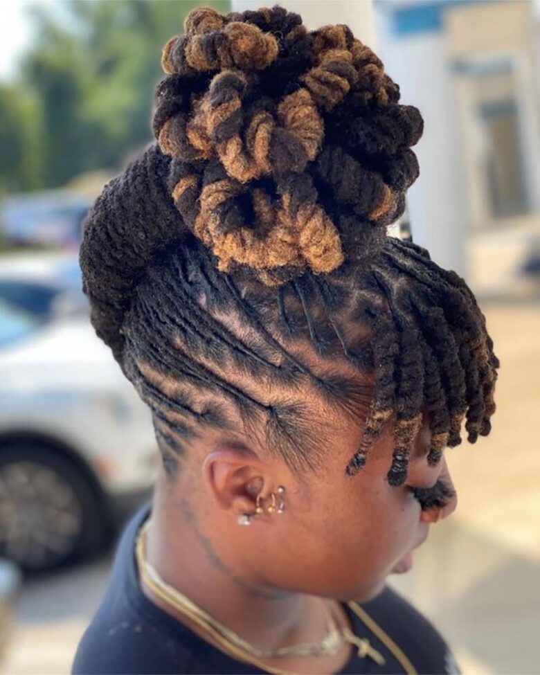 coiffures dreadlocks femmes teintes dreads avec frange - Luxe Digital