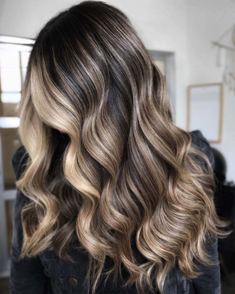 cheveux noirs mèches mèches blondes sur cheveux noirs - Luxe Digital