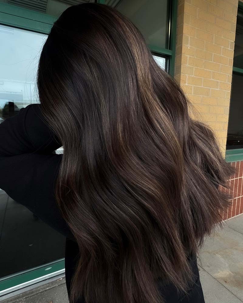 cheveux noirs met en valeur les cheveux châtains foncés- Luxe Digital