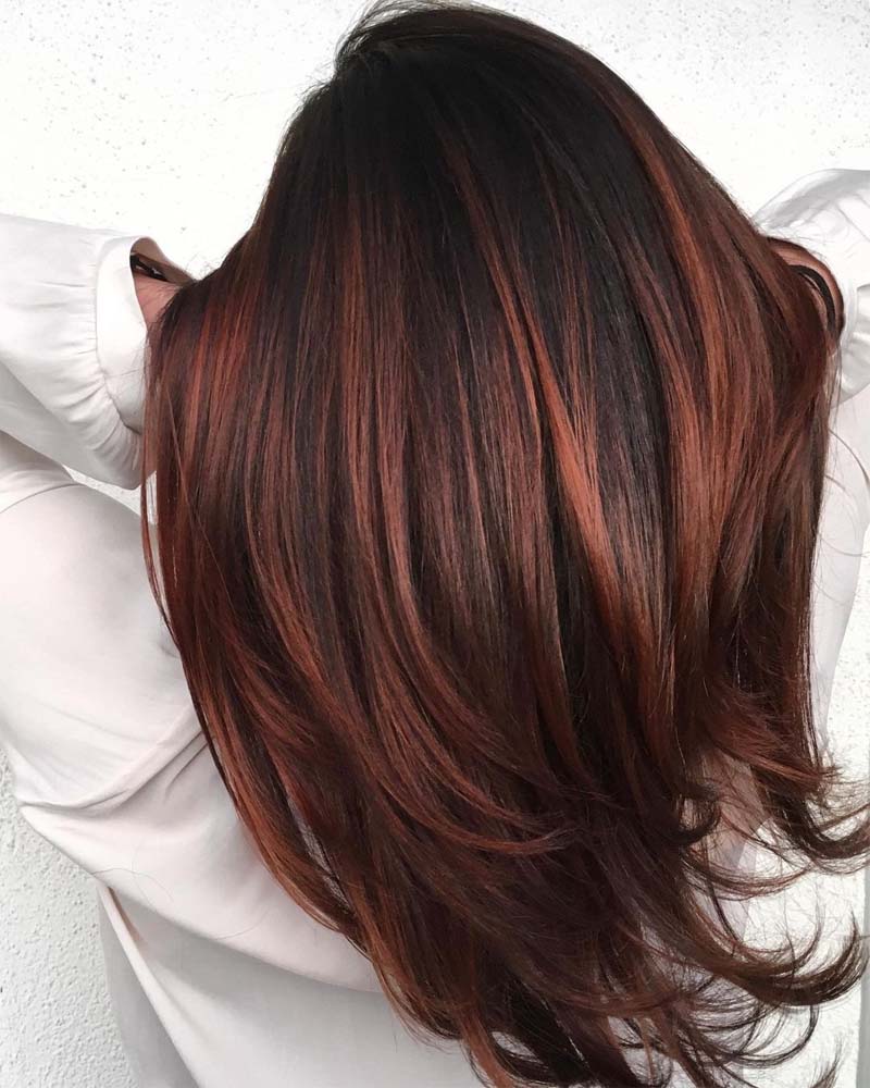cheveux noirs met en valeur la couleur des cheveux noirs et auburn - Luxe Digital