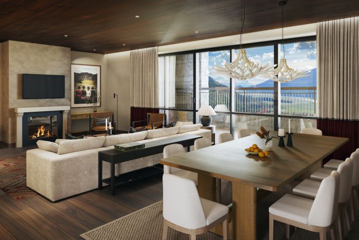 À l'intérieur d'un penthouse alpin à Cabot Revelstoke avec accès surélevé au ski et au golf